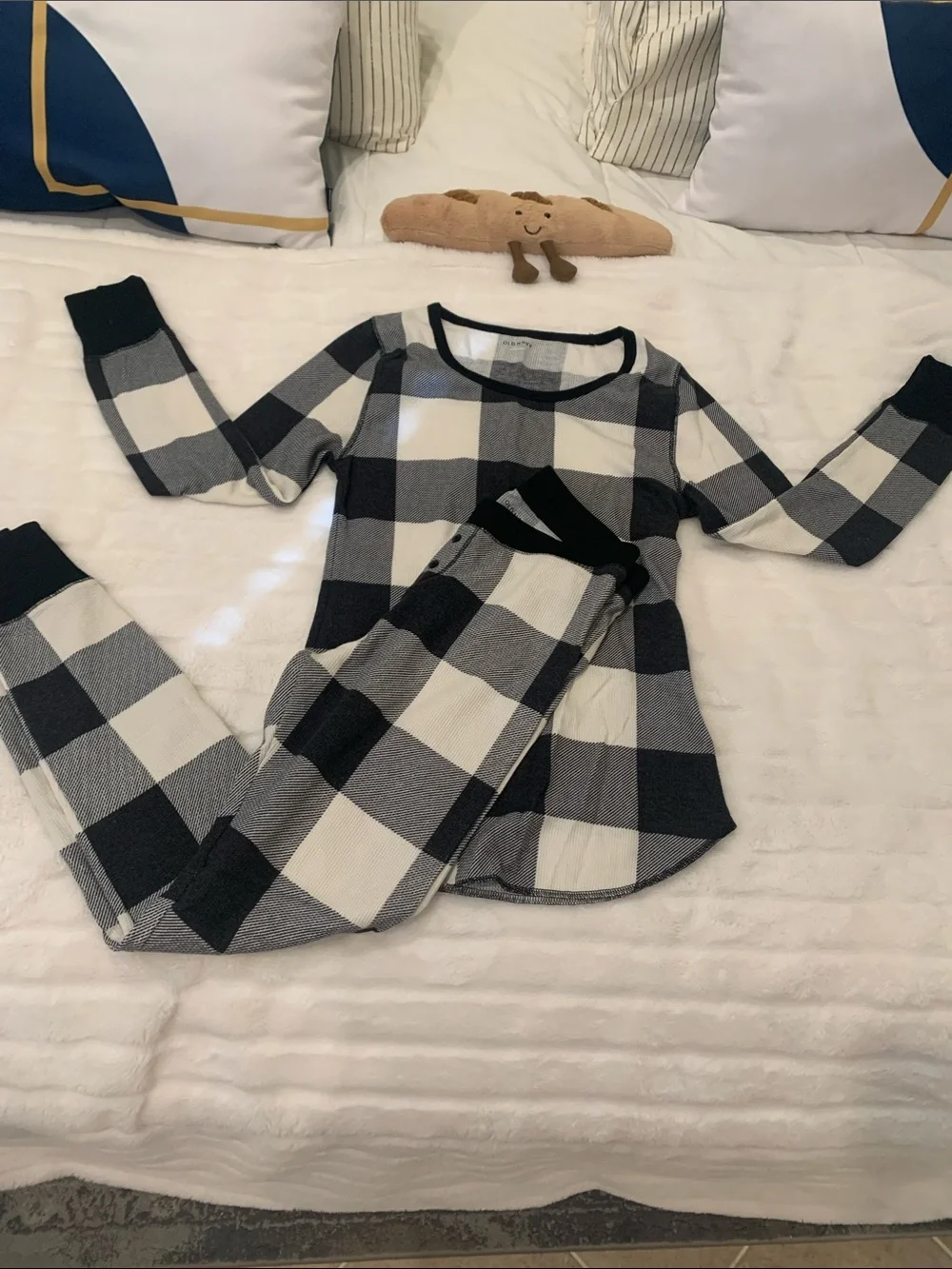 Old Navy Black and White Checkered Kids Pajama Set